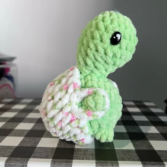 Crochet Cheeky Turtle with Removable Shell made by Petunias Plushie Patch - Picture 3 of 8